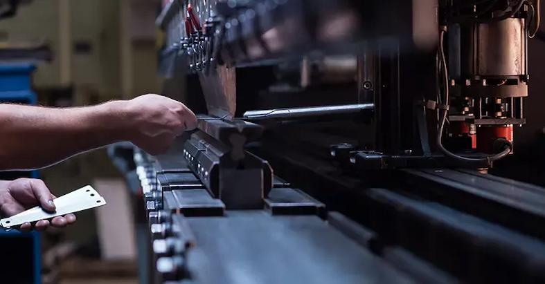 Close-up of metal manufacturing. 