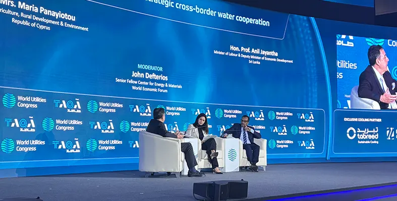 Sri Lanka's water management challenges have drawn international attention. (Image source: Alain Charles Publishing) Panel_session_at_WUC